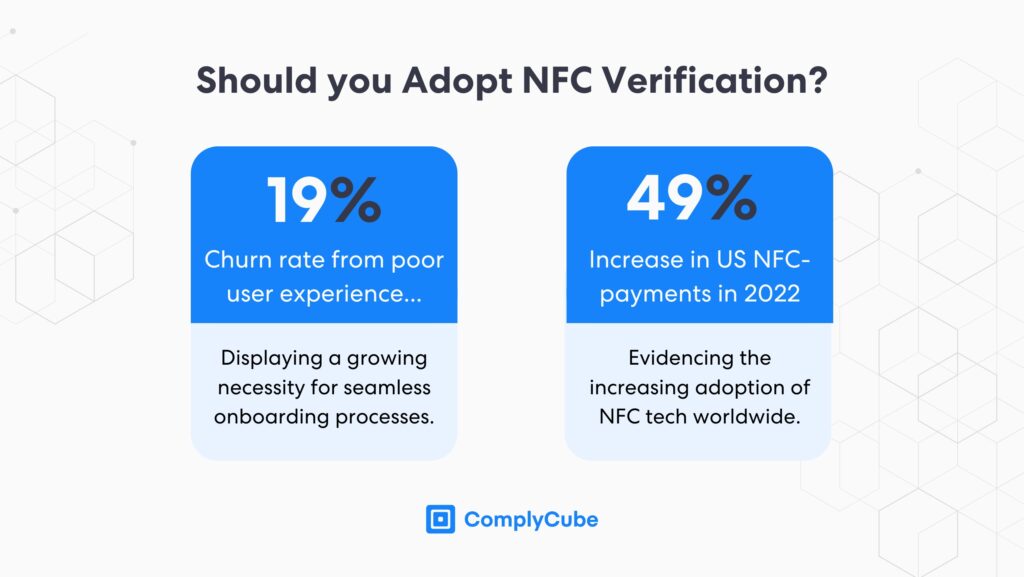 NFC 身份验证是支付和 KYC 流程中越来越流行的方法。