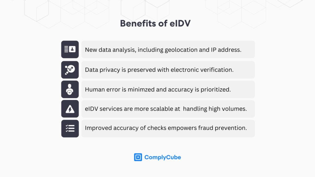 فوائد التحقق من الهوية الرقمية (eIDV)